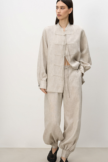 100% linen Aladdin trousers - BRUSNIKA Women Clothes