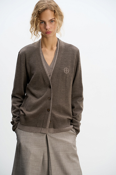 Cardigan with a imitation of a second layer - BRUSNIKA Women Clothes