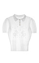 Viscose polo with openwork pattern - BRUSNIKA. Women clothes
