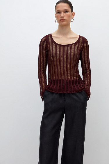 Knit semi-sheer jumper - BRUSNIKA Women Clothes