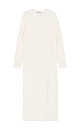 Knitted cashmere and wool dress with slit - BRUSNIKA. Women clothes