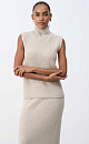Knitted vest with a high collar - BRUSNIKA. Women clothes