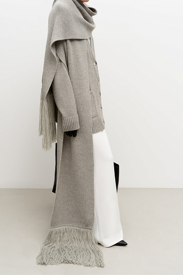 Long fringed scarf - BRUSNIKA Women Clothes