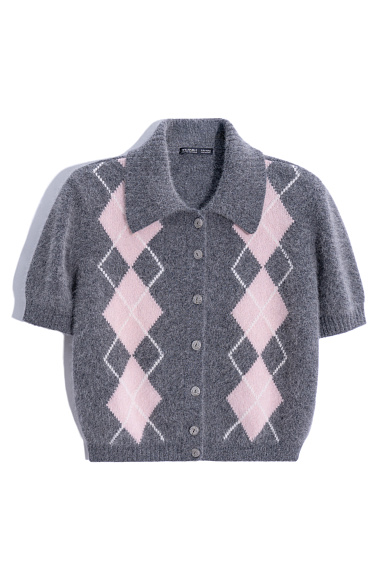 cardigan with an argyle pattern - BRUSNIKA Women Clothes