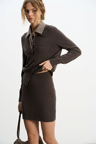 Cashmere and wool mini skirt - BRUSNIKA Women Clothes