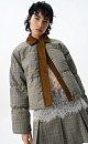 Plaid down jacket with a turn-down collar - BRUSNIKA. Women clothes