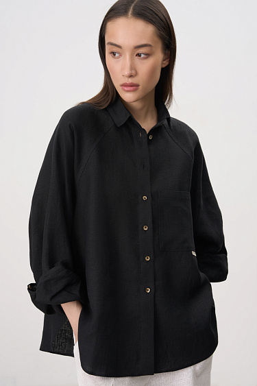 100% linen shirt with raglan sleeves - BRUSNIKA Women Clothes