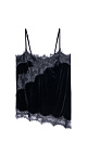 Velvet top with lace - BRUSNIKA. Women clothes