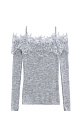 Merino wool longsleeve with lace - BRUSNIKA. Women clothes