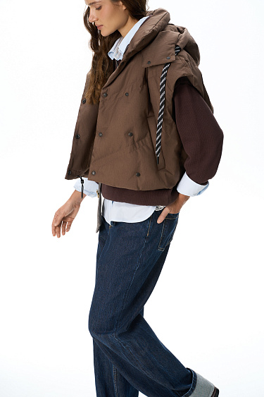 down vest with double stitching - BRUSNIKA Women Clothes
