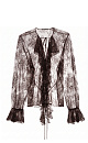 Blouse with lace frill - BRUSNIKA. Women clothes