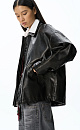 Eco-leather jacket with scuffs - BRUSNIKA. Women clothes