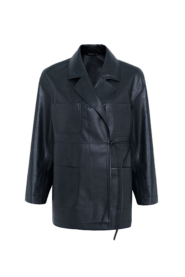 Faux leather blazer - BRUSNIKA Women Clothes