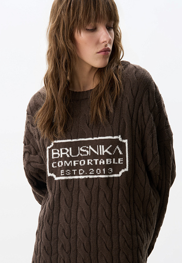 Jumper with braids and jacquard - BRUSNIKA Women Clothes