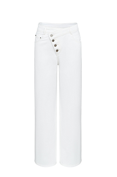 Jeans with an oblique closure - BRUSNIKA Women Clothes