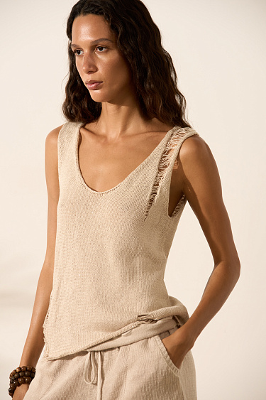 Linen top with lurex - BRUSNIKA Women Clothes