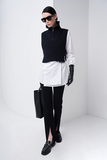 Crop knit vest - BRUSNIKA Women Clothes
