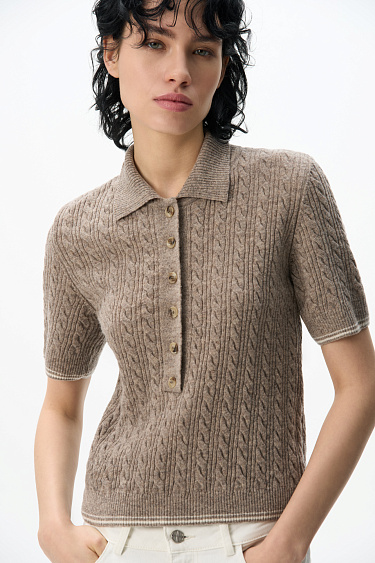 Polo with braids - BRUSNIKA Women Clothes