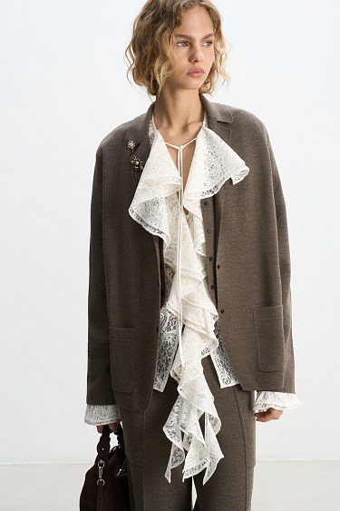 Single-breasted merino wool jacket - BRUSNIKA Women Clothes