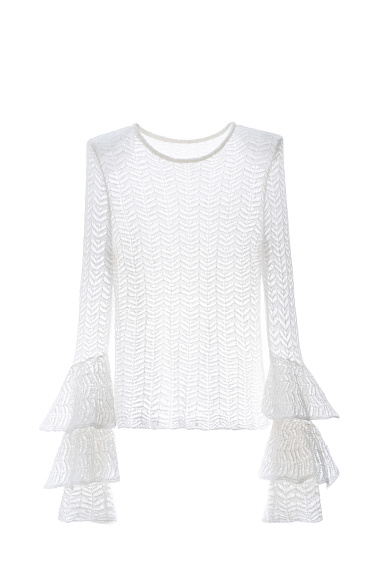 Jumper with flounces on the sleeves - BRUSNIKA Women Clothes