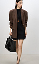 Knitted mini dress with a stand collar - BRUSNIKA. Women clothes