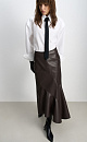 Asymmetrical faux leather skirt - BRUSNIKA. Women clothes