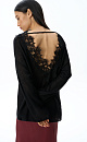 Merino wool jumper with lace - BRUSNIKA. Women clothes