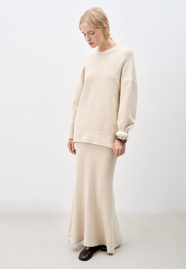 knitted skirt made of bouclé yarn - BRUSNIKA Women Clothes
