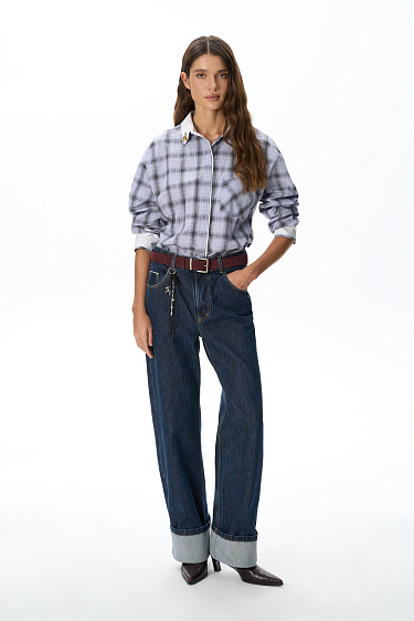 Straight-leg jeans with cuffs - BRUSNIKA Women Clothes