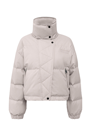 Down jacket with a stand-up collar and zippered hood - BRUSNIKA Women Clothes