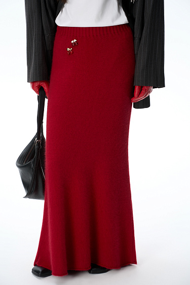 Maxi skirt made of fox fur - BRUSNIKA Women Clothes
