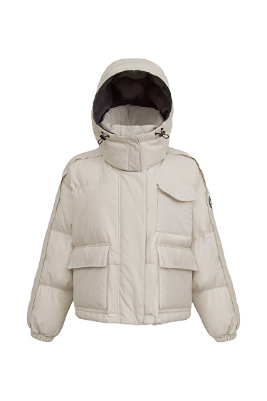Short puffer jacket with a zip and high collar - BRUSNIKA Women Clothes