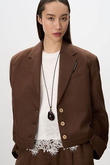 Short jacket made of 100% linen - BRUSNIKA Women Clothes