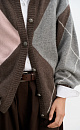 Fox-fur cardigan with an Argyle pattern - BRUSNIKA. Women clothes
