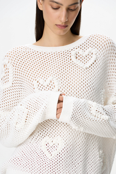 Jumper with hearts - BRUSNIKA Women Clothes