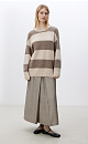 Striped fox down jumper - BRUSNIKA. Women clothes