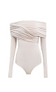 Bodysuit with draped bodice - BRUSNIKA. Women clothes