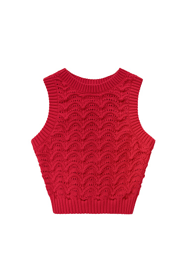 Knitted top with wavy pattern - BRUSNIKA Women Clothes