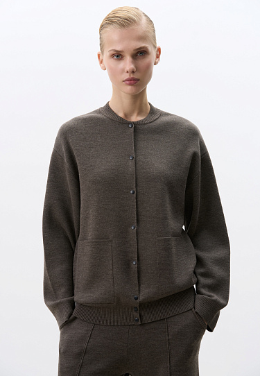 Knitted merino wool bomber jacket - BRUSNIKA Women Clothes