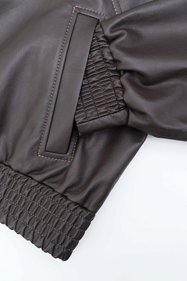 Faux leather bomber jacket - BRUSNIKA Women Clothes