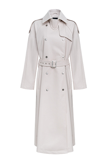 Faux leather trench coat - BRUSNIKA Women Clothes