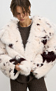 Eco-fur coat with animalistic print - BRUSNIKA. Women clothes