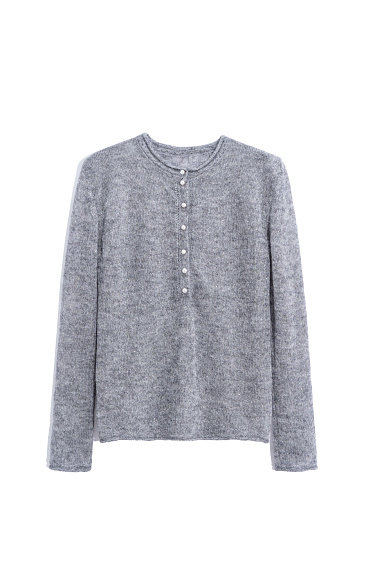 Kidmohair knit longsleeve with sequins - BRUSNIKA Women Clothes