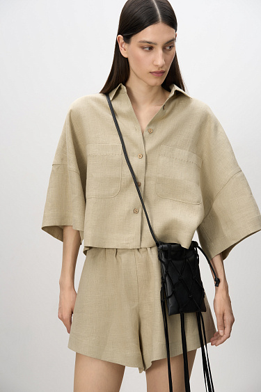 Cropped shirt with shorts - BRUSNIKA Women Clothes