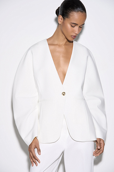 Viscose jacket with voluminous sleeves - BRUSNIKA Women Clothes