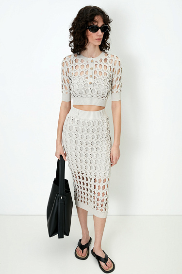 Mesh straight skirt - BRUSNIKA Women Clothes