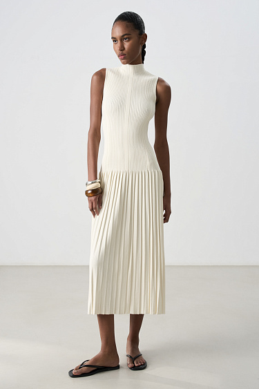 Dress with a pleated skirt - BRUSNIKA Women Clothes
