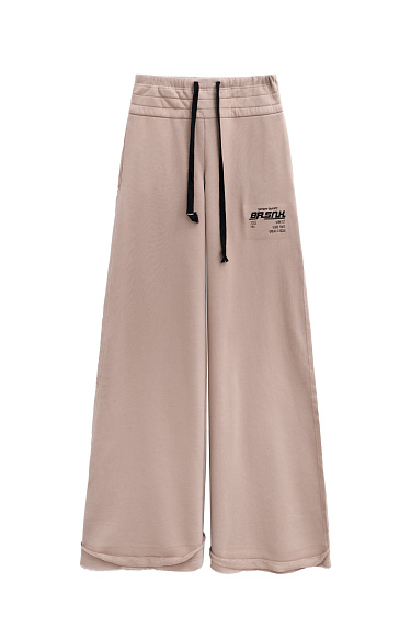 Wide cotton trousers with a drawstring - BRUSNIKA Women Clothes