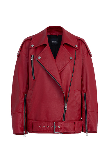 Eco-leather jacket with belt - BRUSNIKA Women Clothes
