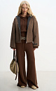 Plaid Stand Collar Jacke - BRUSNIKA. Women clothes